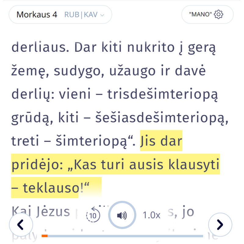 manoBiblija.lt prenumerata - AudioBiblija + Žinynas - 12 mėn